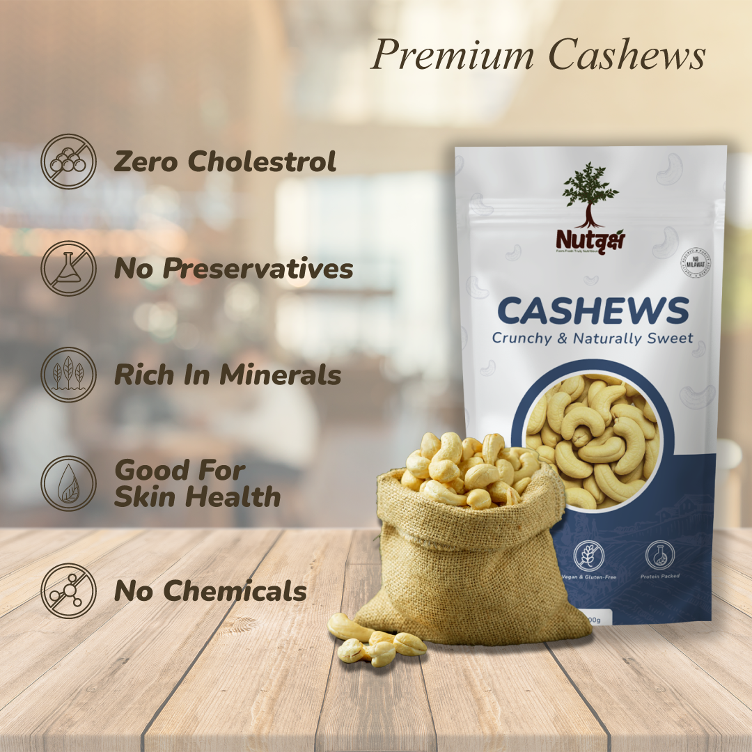 Nutvriksh Premium Cashews 500g – Whole Kaju | Rich in Healthy Fats & Protein | Crunchy & Creamy Dry Fruits