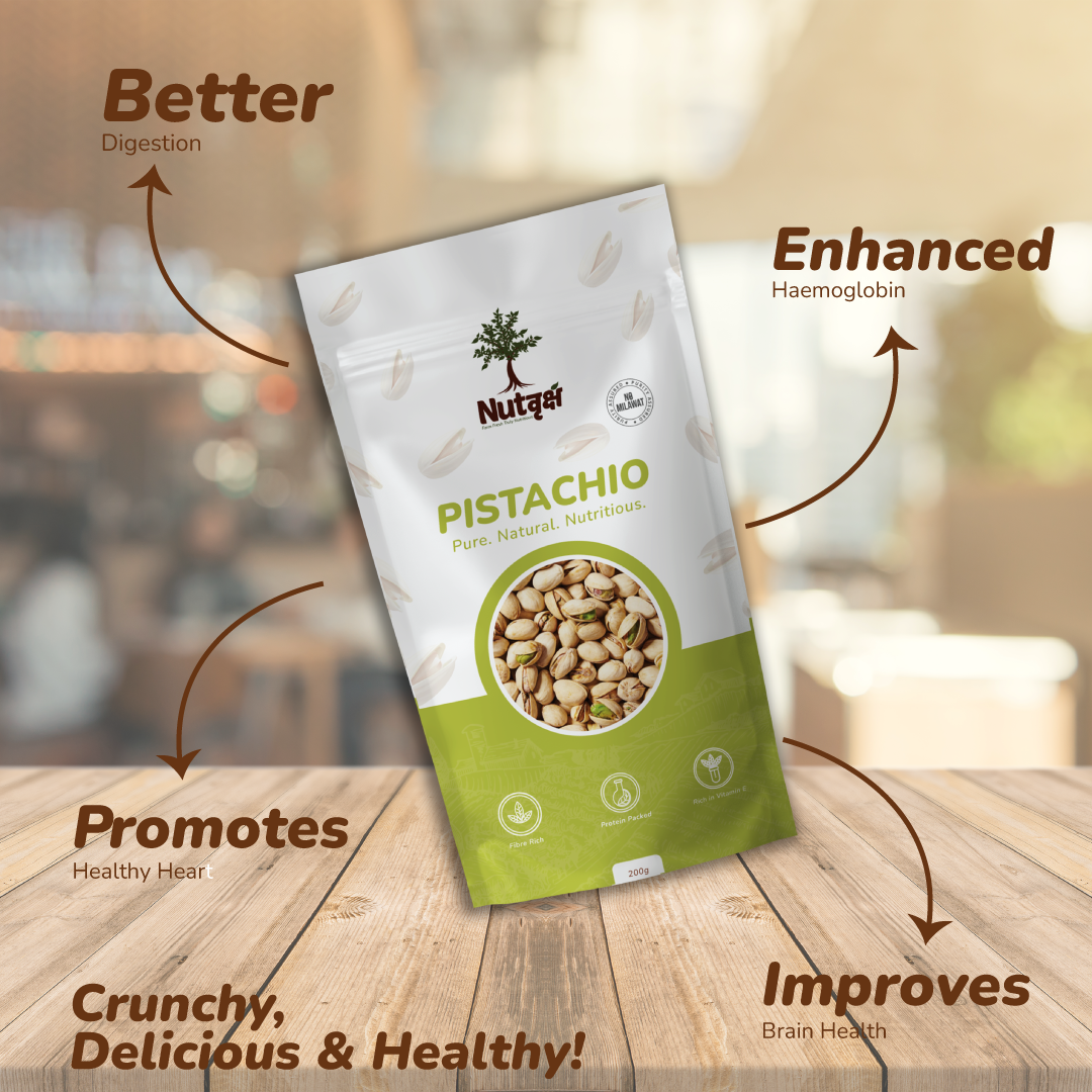 Nutvriksh Premium Pistachios 200g – California Pista | Roasted & Crunchy | High Protein & Antioxidants