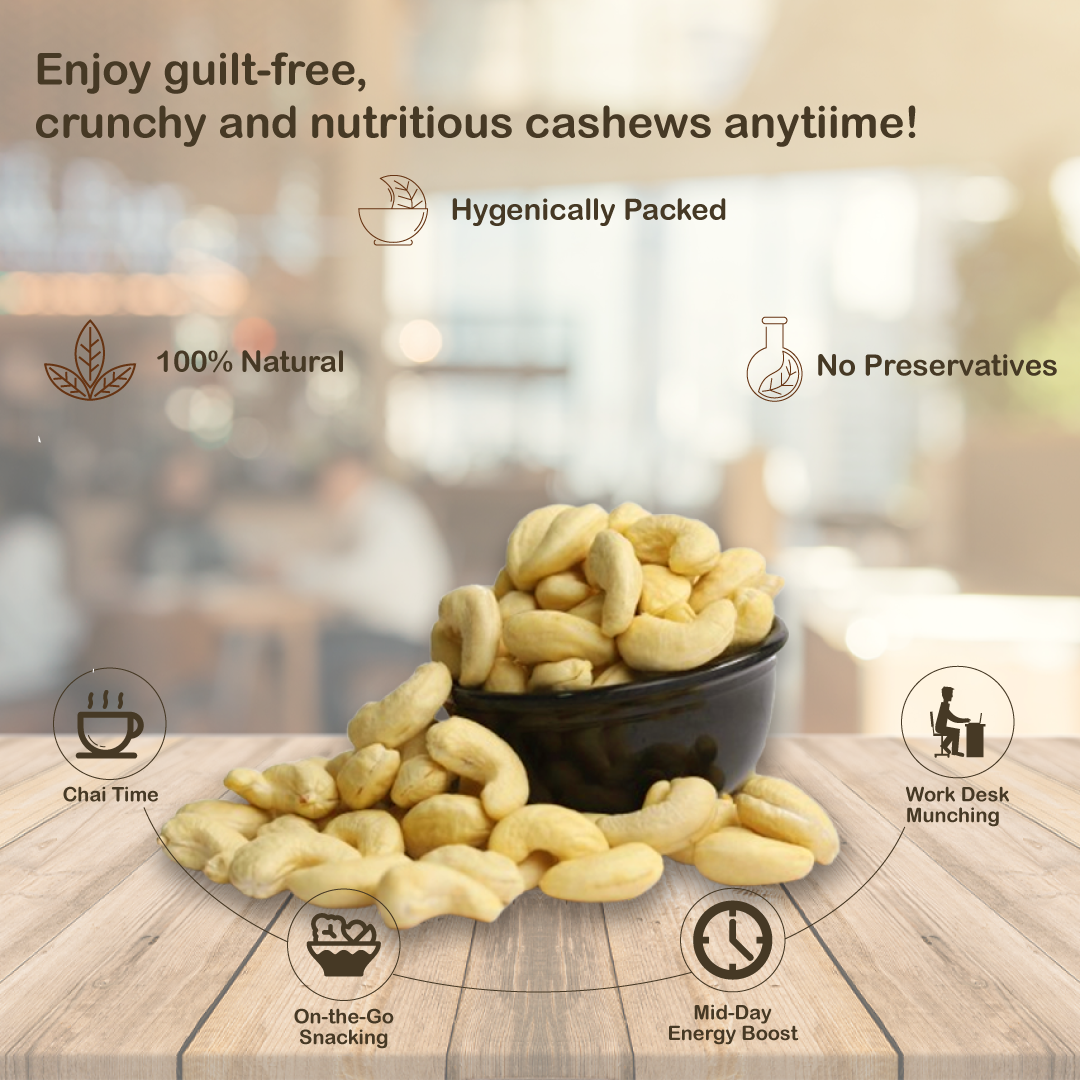 Nutvriksh Premium Cashews 500g – Whole Kaju | Rich in Healthy Fats & Protein | Crunchy & Creamy Dry Fruits