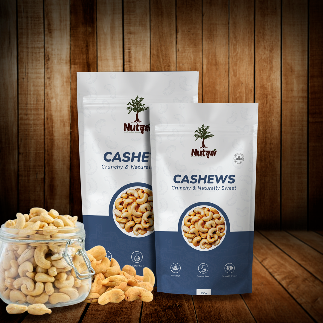 Nutvriksh Premium Cashews 250g – Whole Kaju | Rich in Healthy Fats & Protein | Crunchy & Creamy Dry Fruits