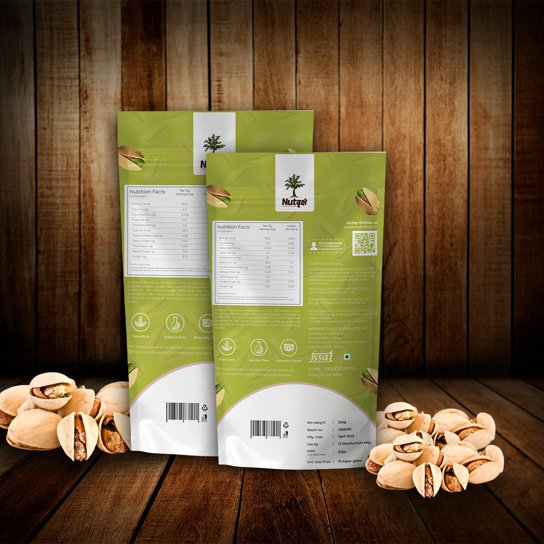 Nutvriksh Premium Pistachios 250g – California Pista | Roasted & Crunchy | High Protein & Antioxidants
