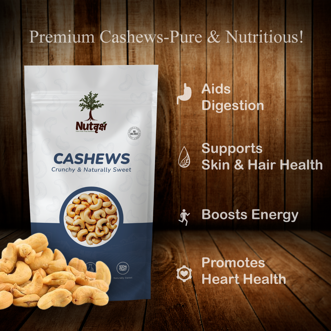 Nutvriksh Premium Cashews 250g – Whole Kaju | Rich in Healthy Fats & Protein | Crunchy & Creamy Dry Fruits