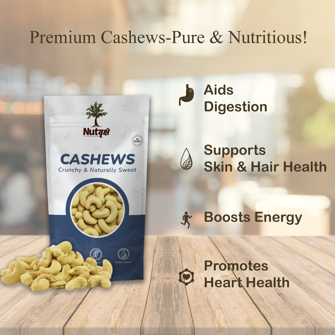 Nutvriksh Premium Cashews 500g – Whole Kaju | Rich in Healthy Fats & Protein | Crunchy & Creamy Dry Fruits