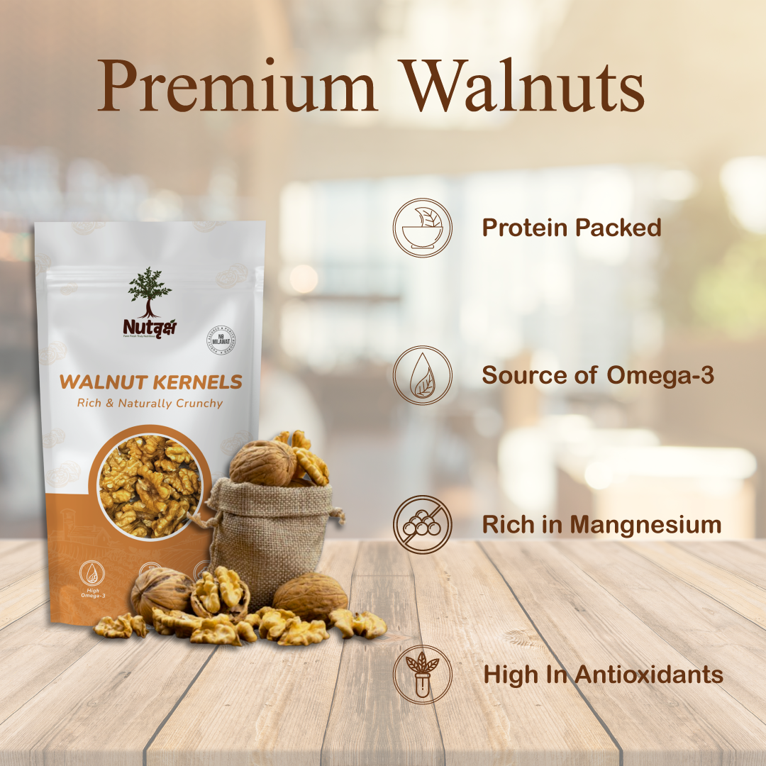 Nutvriksh Premium Walnuts with Shell 500g – Natural Whole Akhrot | High Omega-3 & Protein | Healthy Brain Food