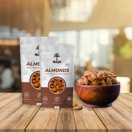Nutvriksh Premium Almonds 500g – Natural California Badam | High Protein & Fiber | Healthy Dry Fruits