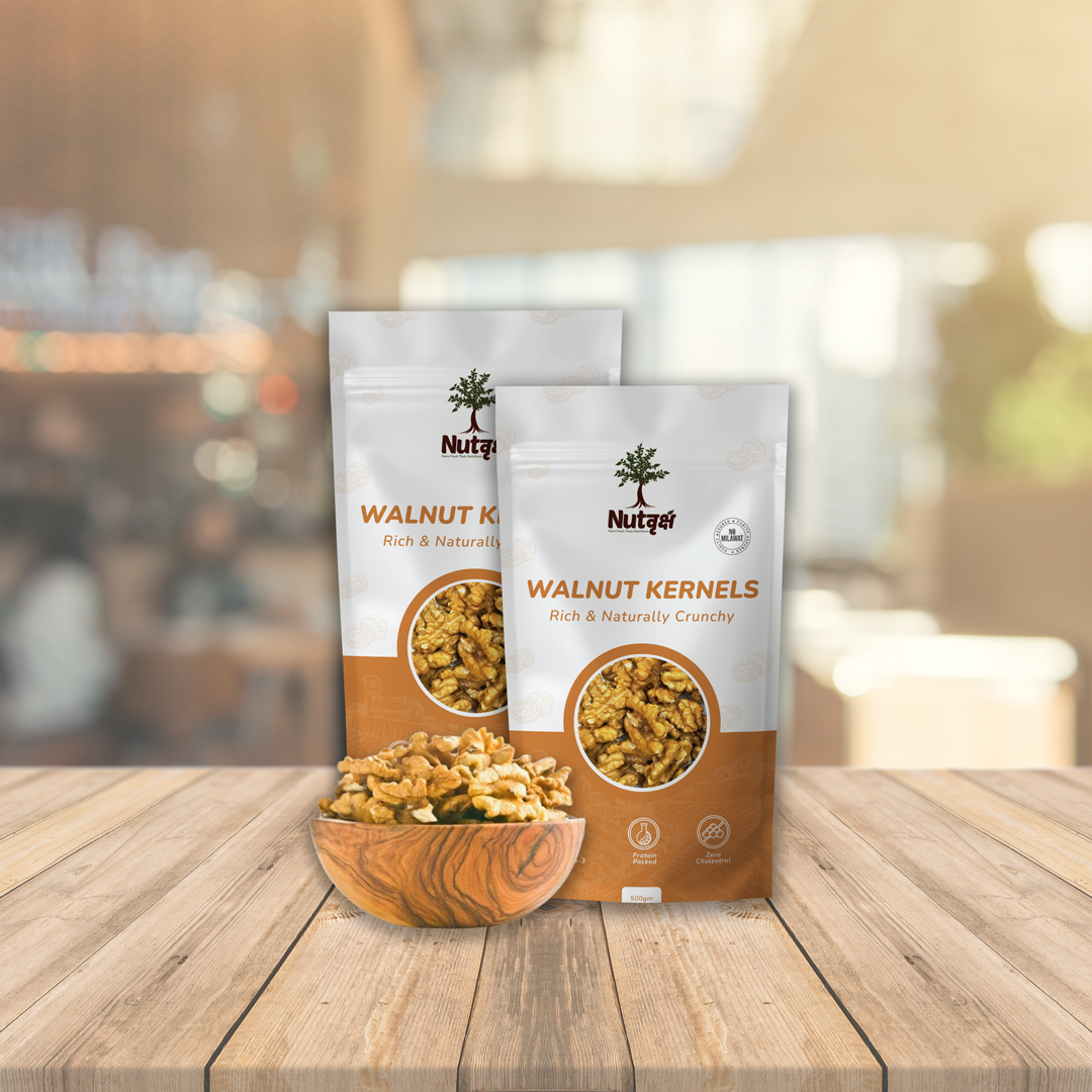 Nutvriksh Premium Walnuts with Shell 500g – Natural Whole Akhrot | High Omega-3 & Protein | Healthy Brain Food