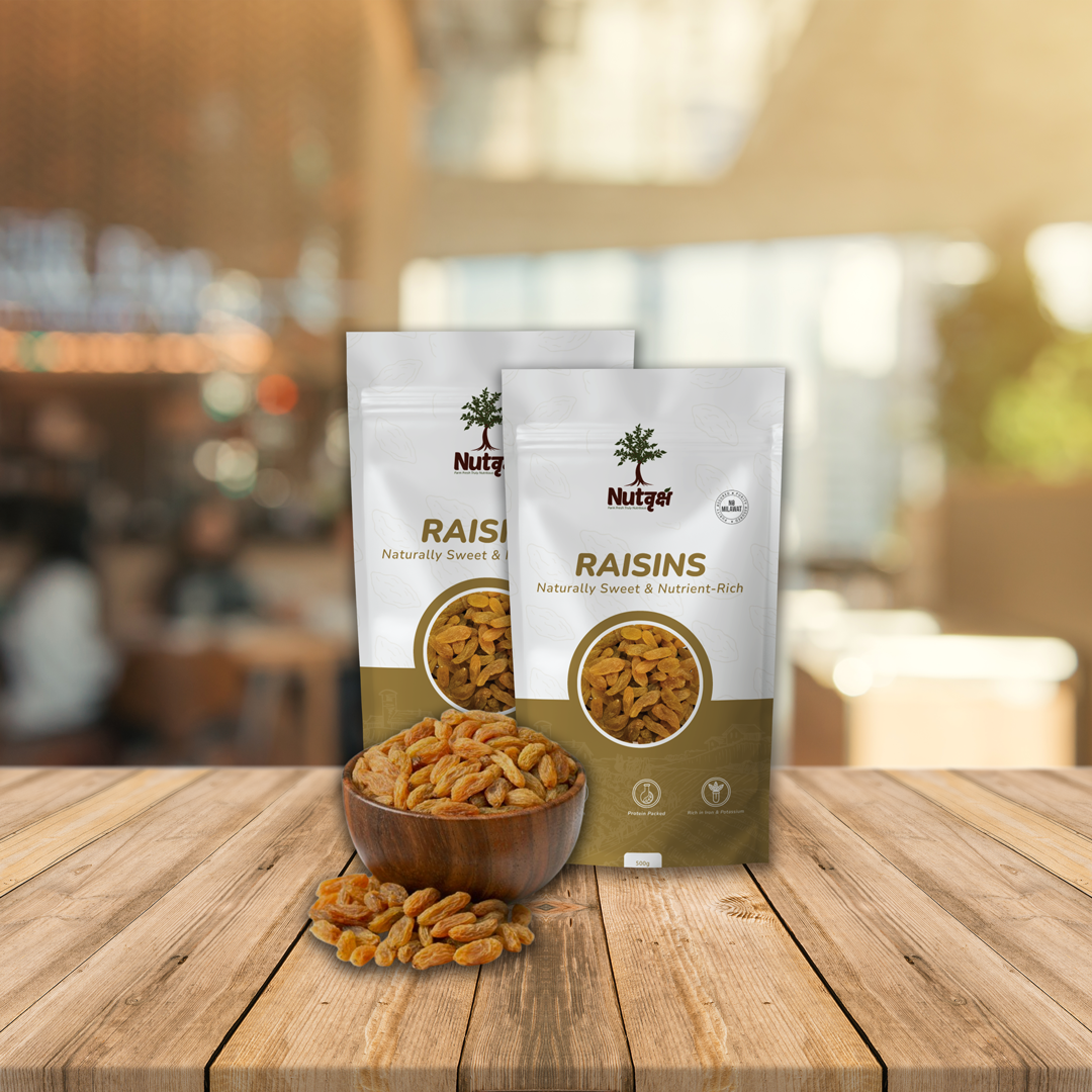 Nutvriksh Premium Raisins 500g – Natural Kishmish | Sweet & Juicy Dry Fruits | Rich in Iron & Antioxidants