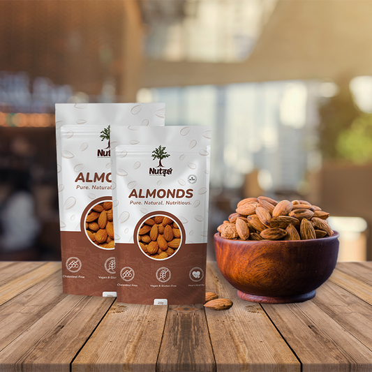 Nutvriksh Premium Almonds 200g – Natural California Badam | High Protein & Fiber | Healthy Dry Fruits