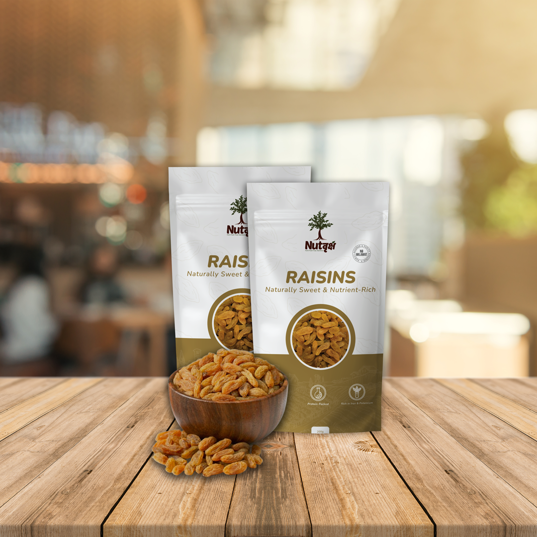 Nutvriksh Premium Raisins 200g – Natural Kishmish | Sweet & Juicy Dry Fruits | Rich in Iron & Antioxidants